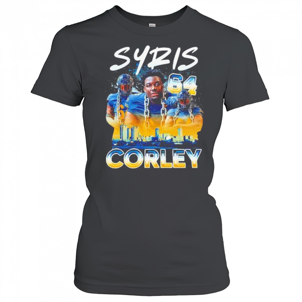 Syris Corley no 64 player collage city line graphic shirt Women's T-shirt