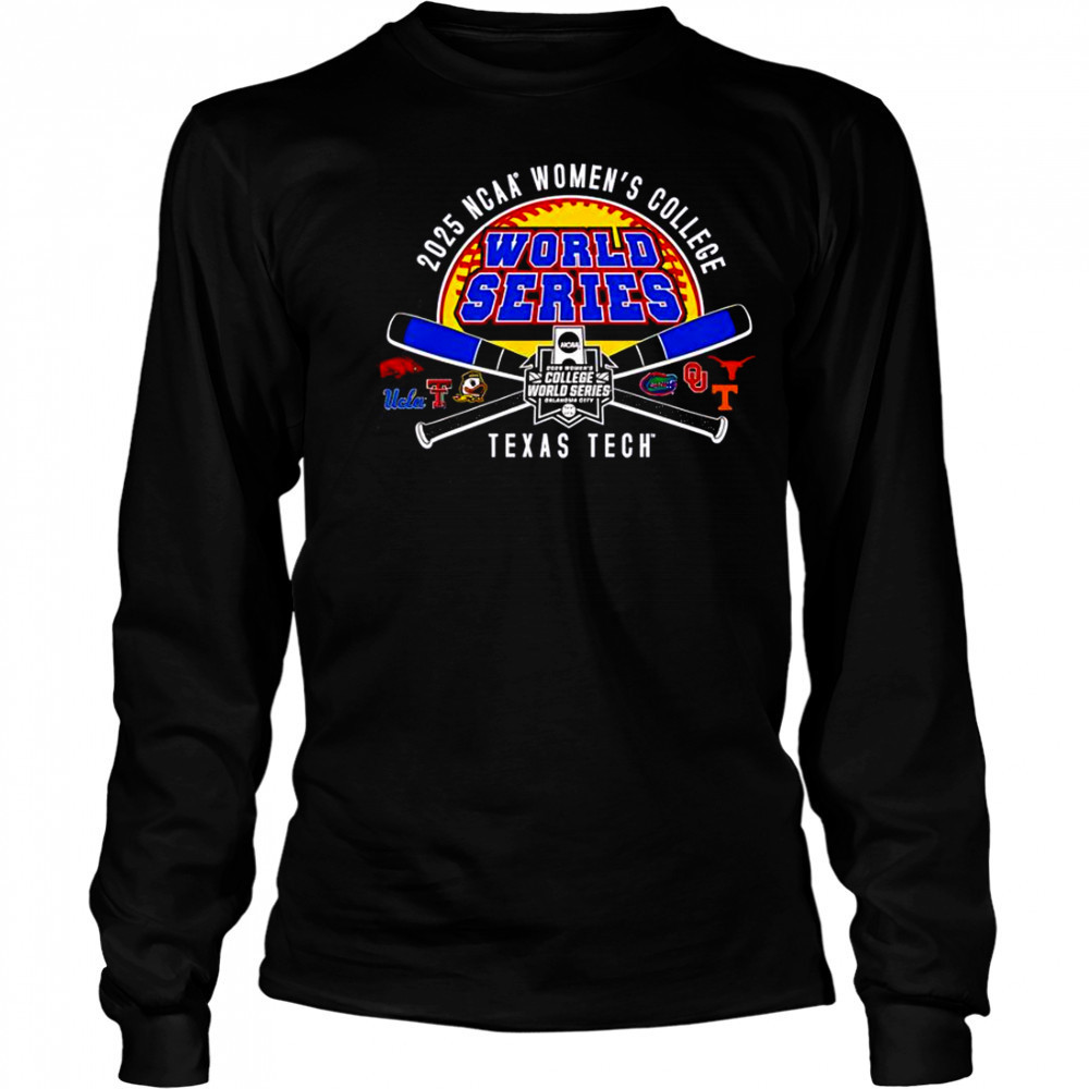 Texas Tech 2025 Softball College World Series Cross Bats T-Shirt Long Sleeved