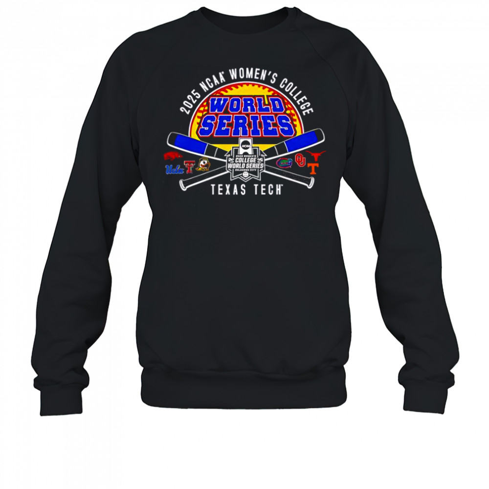 Texas Tech 2025 Softball College World Series Cross Bats T-Shirt Sweatshirt