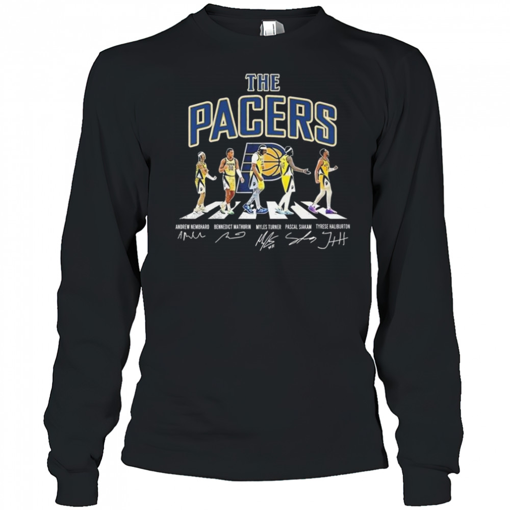 The Indiana Pacers Road Abbey Signatures 2025 Shirt Long Sleeved