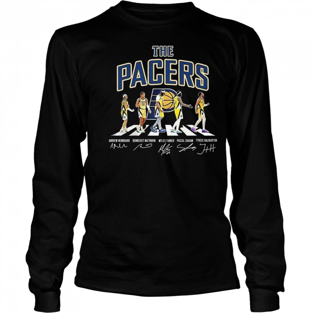The Indiana Pacers Road Abbey Signatures 2025 Shirt Long Sleeved