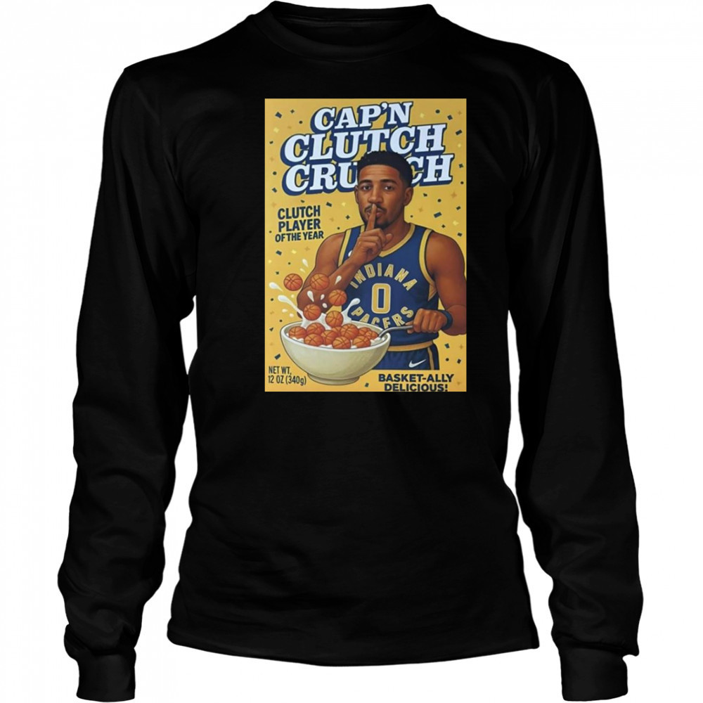 Tyrese Haliburton Cap’s Clutch Crunch Clutch Player Of The Year Shirt Long Sleeved