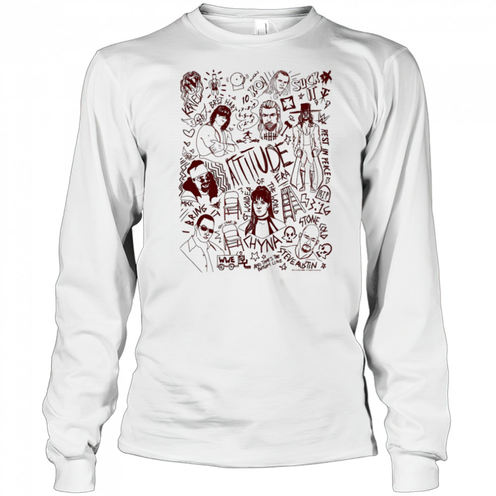 WWE Attitude Era Doodles shirt Long Sleeved