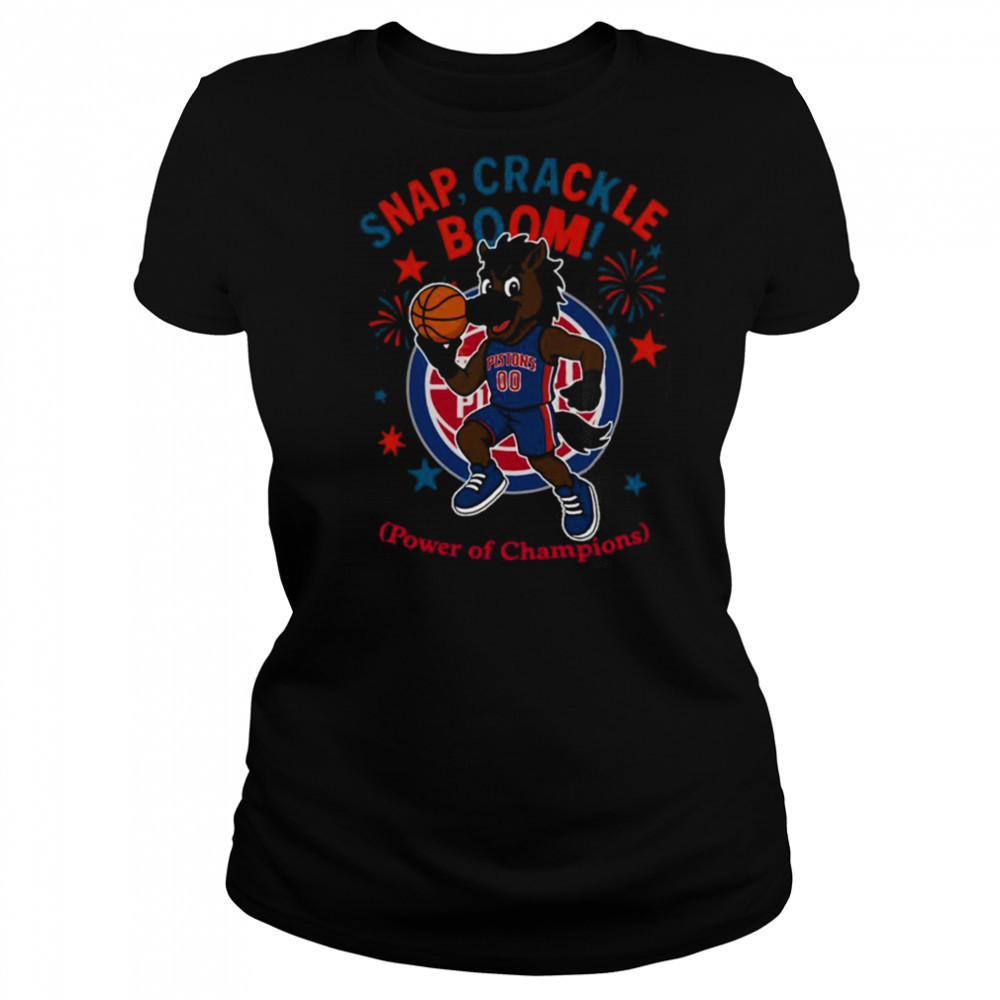 Detroit Pistons snap crackle boom power of champions Indepencence day shirt Women's T-shirt