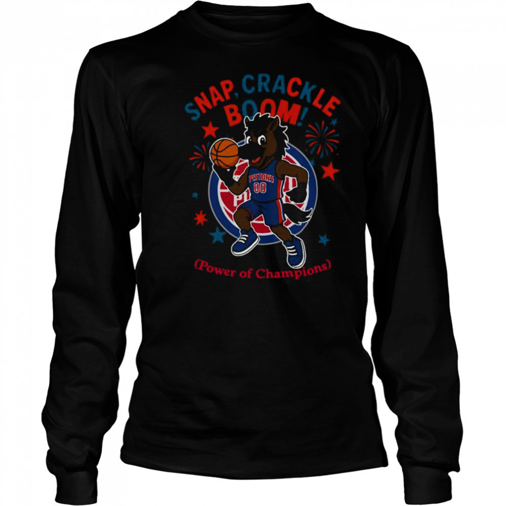 Detroit Pistons snap crackle boom power of champions Indepencence day shirt Long Sleeved