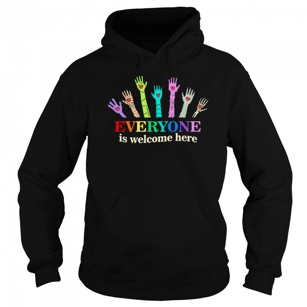 Everyone is welcome here LGBT Pride hand shirt Sweatshirt