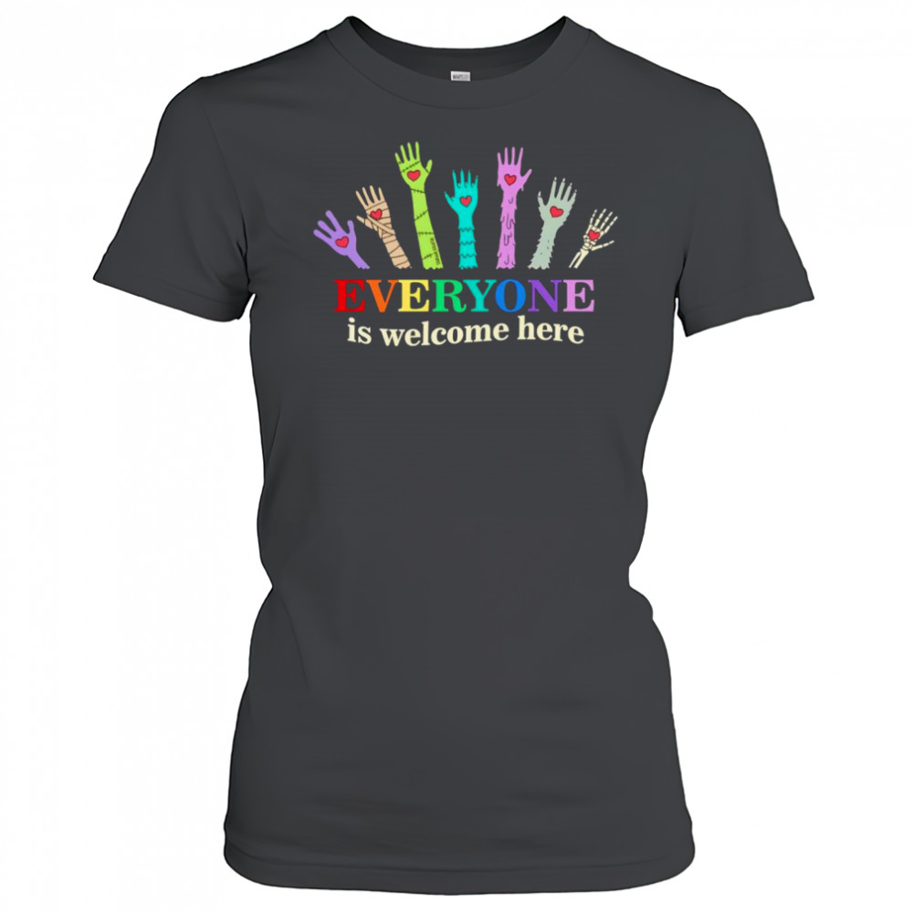 Everyone is welcome here LGBT Pride hand shirt Women's T-shirt