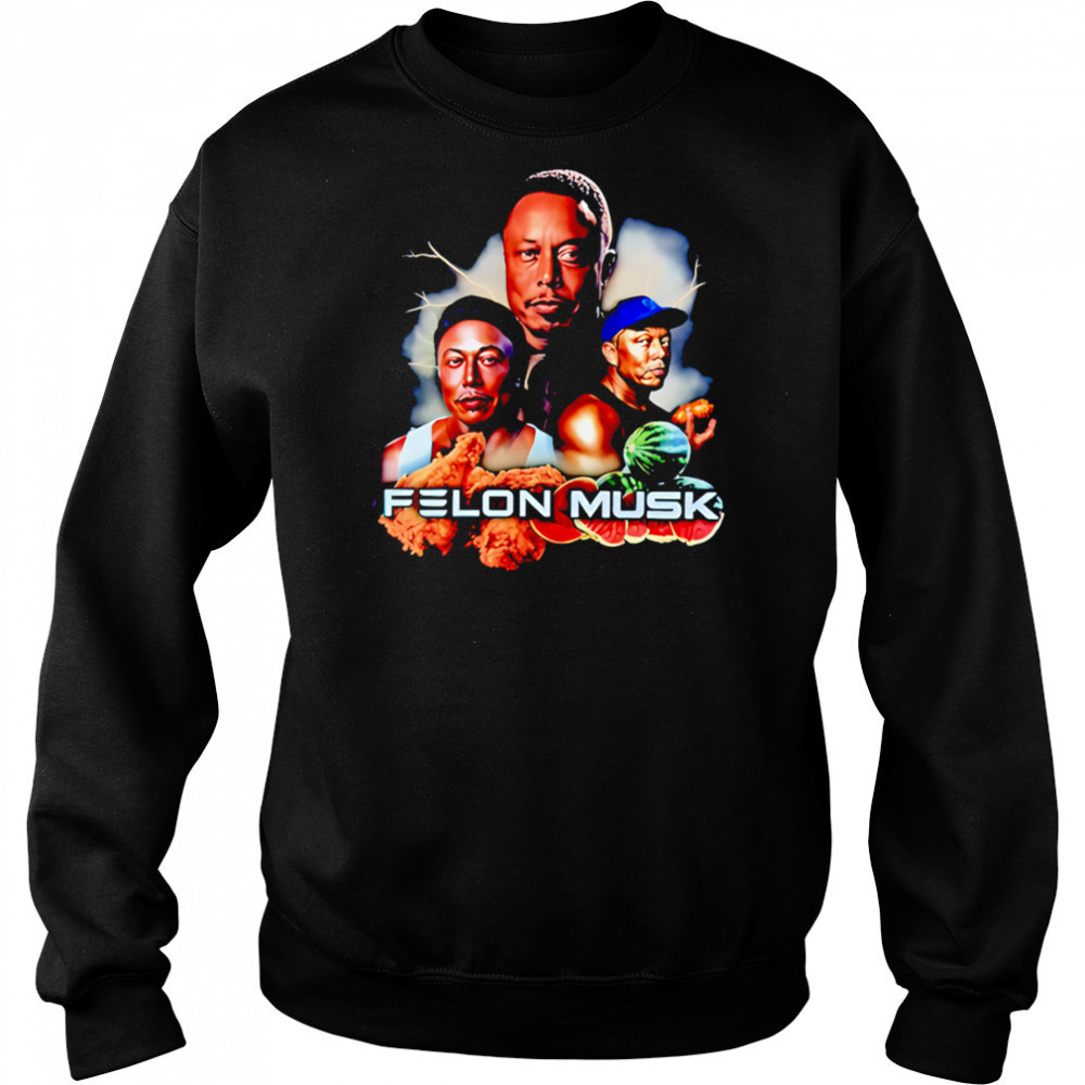 Felon Musk fried chicken thighs with watermelon shirt Hoodie