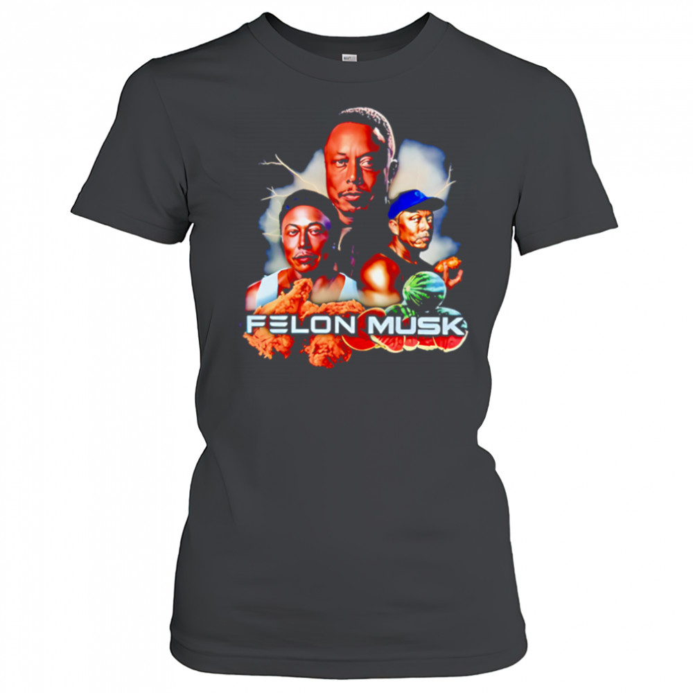 Felon Musk fried chicken thighs with watermelon shirt Women's T-shirt