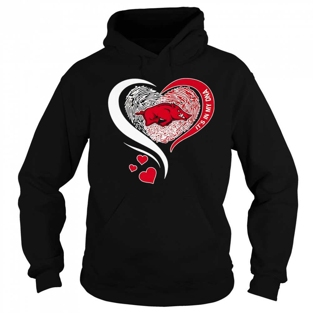 Fingerprint heart it’s in my DNA Arkansas Razorbacks shirt Sweatshirt
