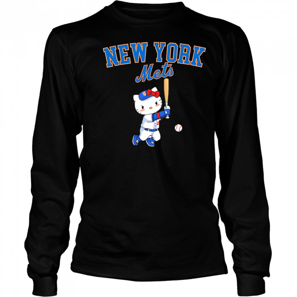 Hello Kitty New York Mets baseball player shirt Long Sleeved