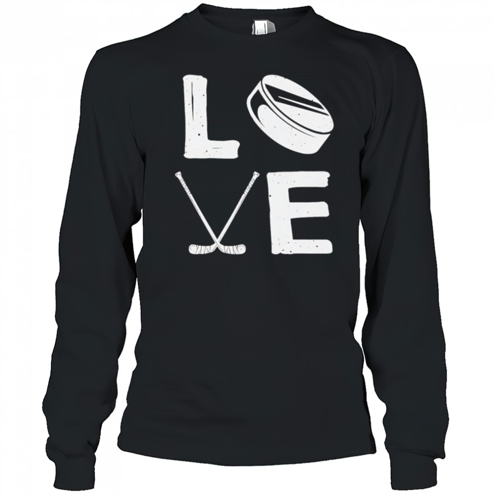 Love hockey retro shirt Long Sleeved