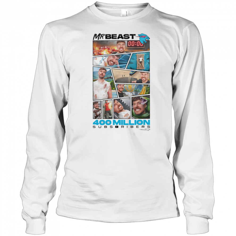 Mr Beast 400 Million Subscribers shirt Long Sleeved