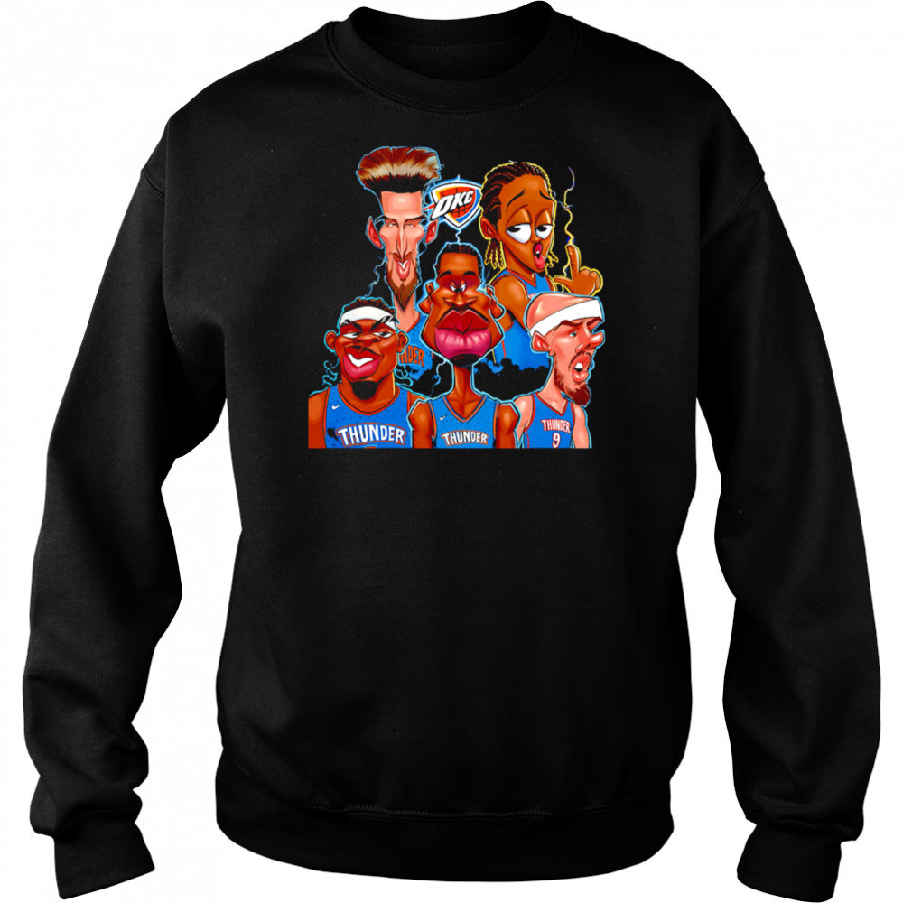 Nba Finals Okc Thunder team players caricature cartoon shirt Hoodie