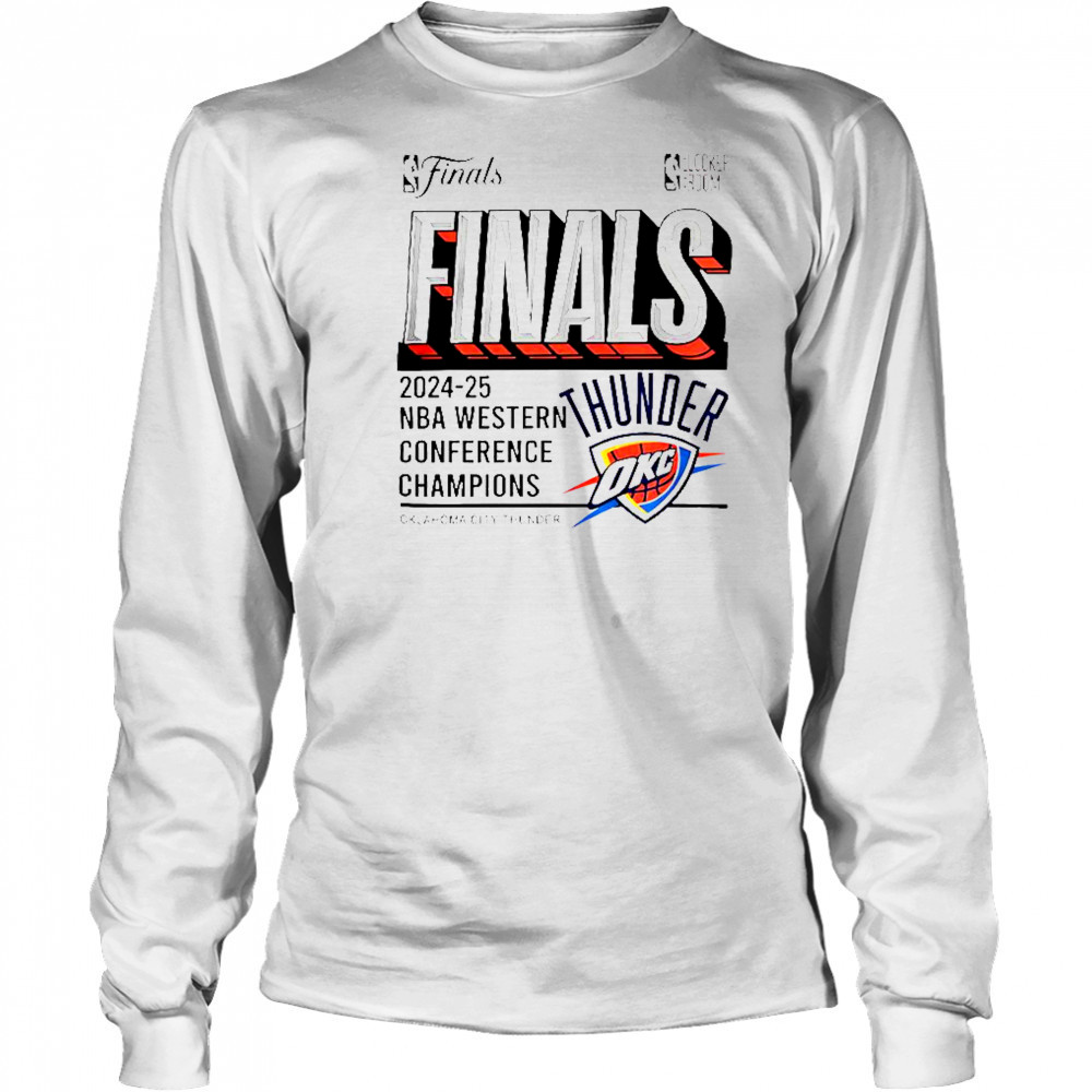 Oklahoma City Thunder Steel 2025 Western Conference Champions Locker Room T-Shirt Long Sleeved