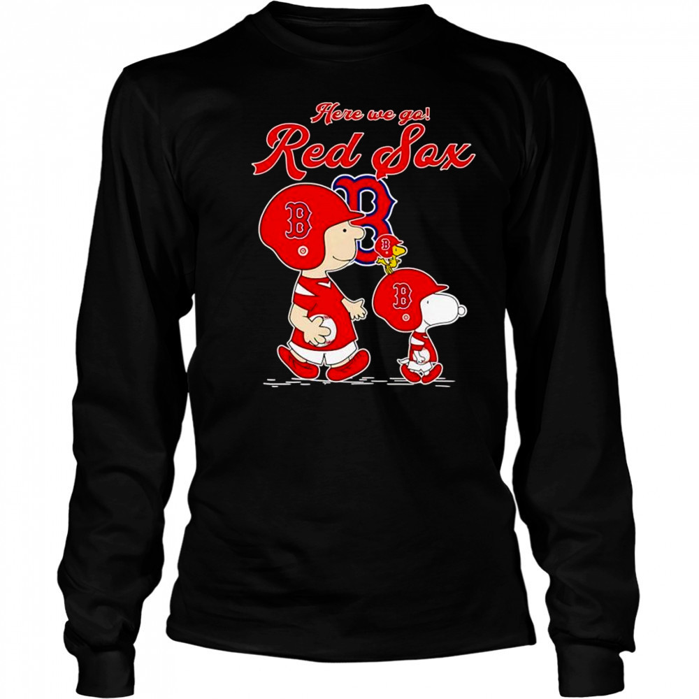 Peanuts here we go Boston Red Sox shirt Long Sleeved
