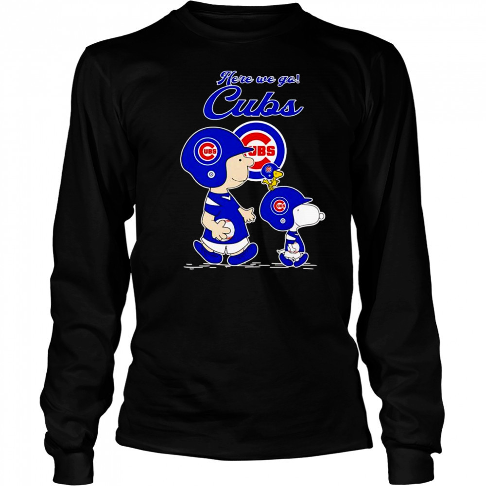 Peanuts here we go Chicago Cubs shirt Long Sleeved