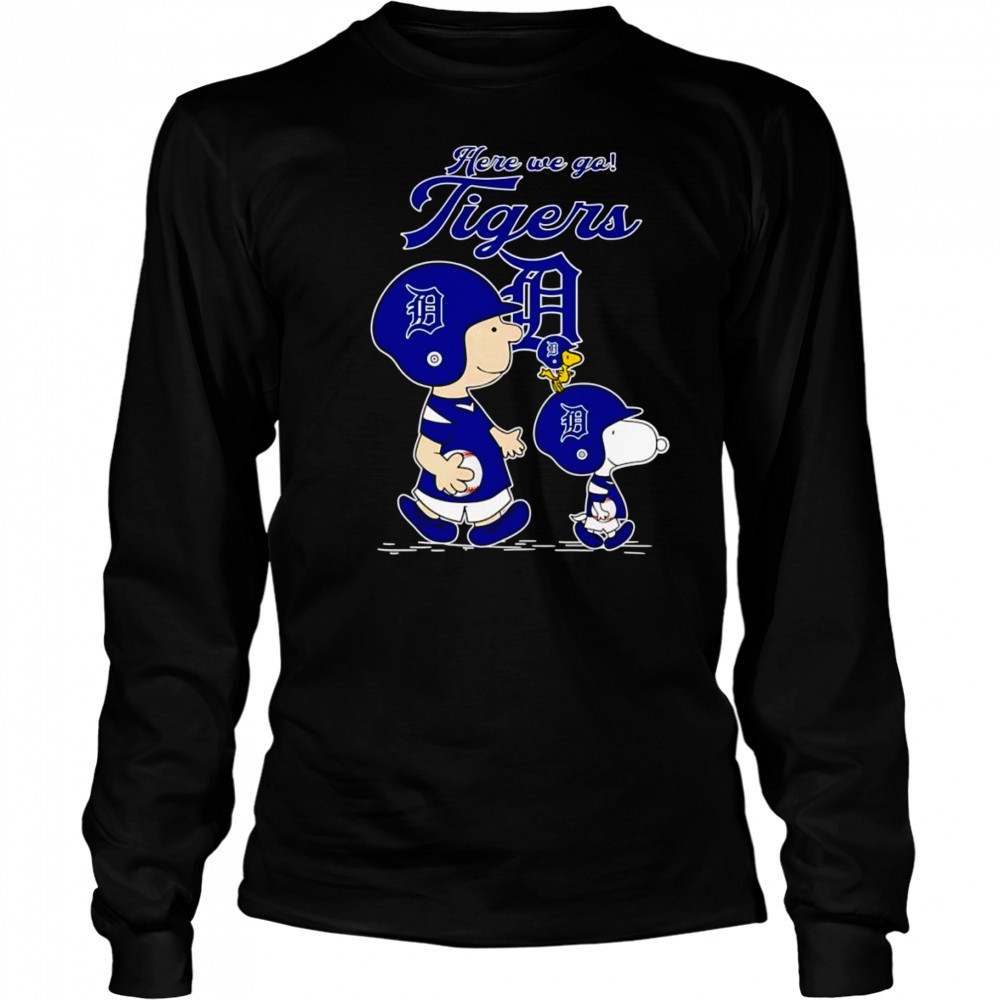 Peanuts here we go Detroit Tigers shirt Long Sleeved