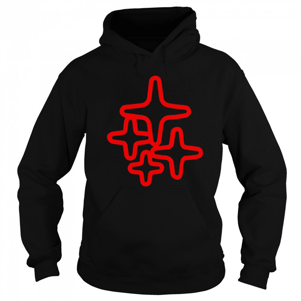 Red 4 star T shirt Sweatshirt