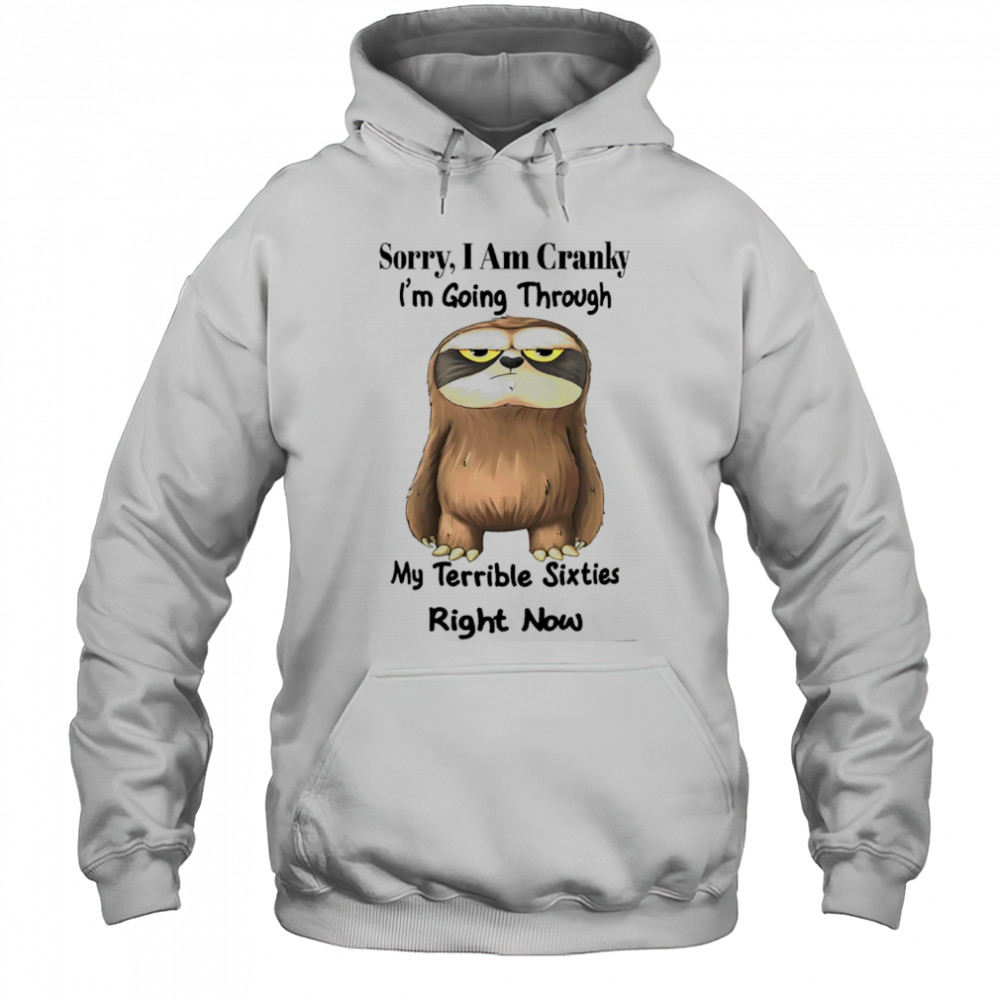 Sloth sorry I am cranky I’m going through my terrible sixties right now shirt Hoodie
