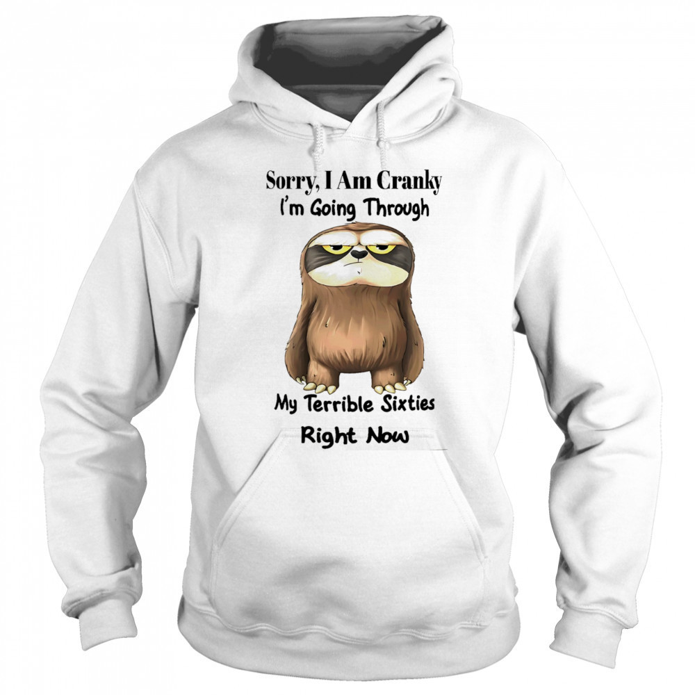 Sloth sorry I am cranky I’m going through my terrible sixties right now shirt Sweatshirt