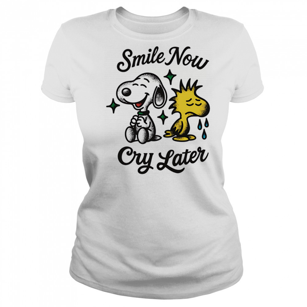 Snoopy and Woodstock smile now cry later shirt Women's T-shirt