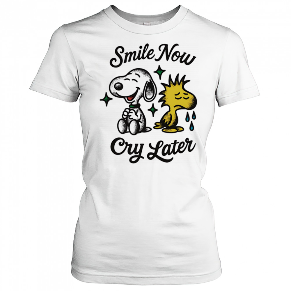 Snoopy and Woodstock smile now cry later shirt Women's T-shirt