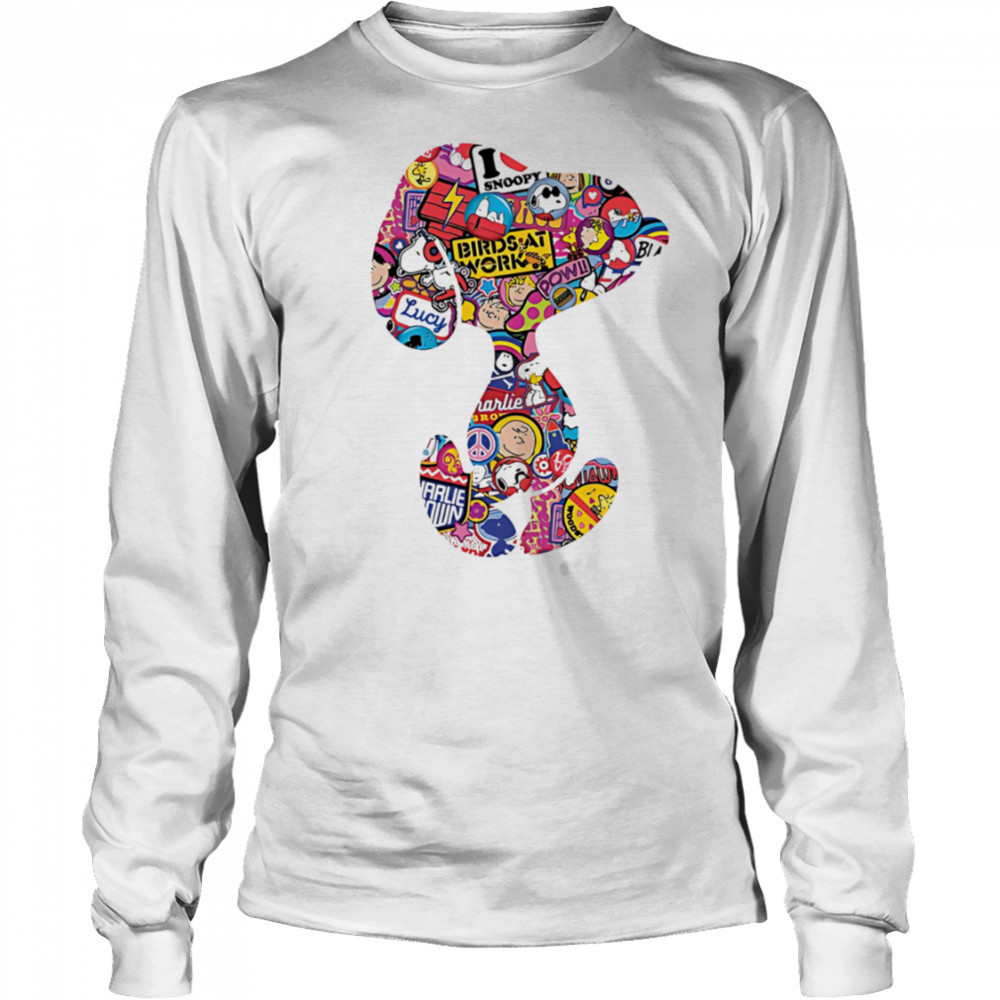 Snoopy Birds at work shirt Long Sleeved