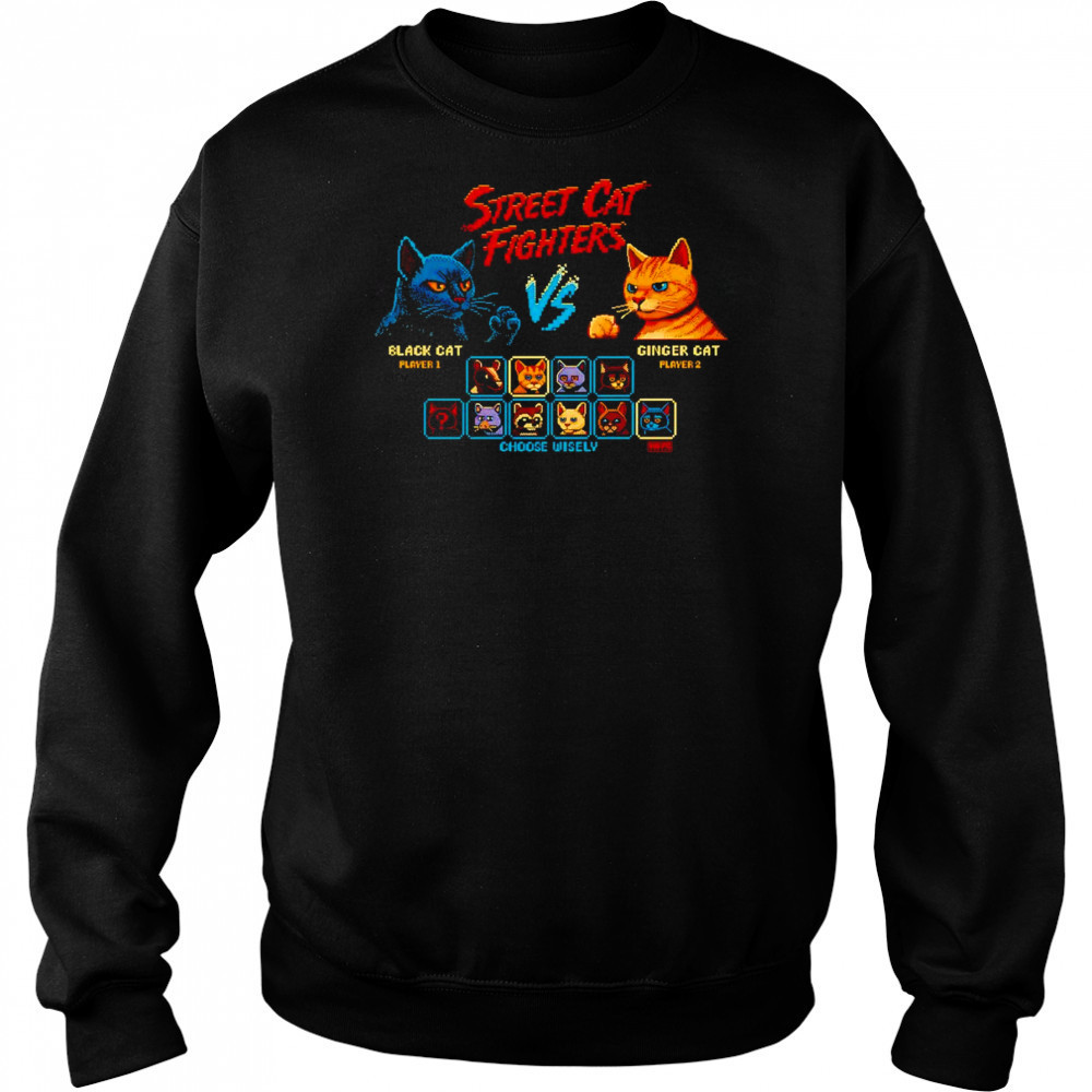 Street cat fighters black cat vs ginger cat shirt Hoodie