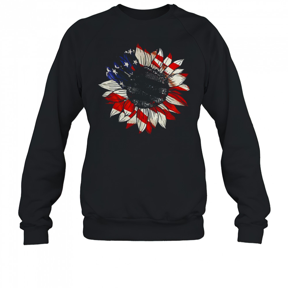 Sunflower American flag 4th of july Merica USA shirt Sweatshirt