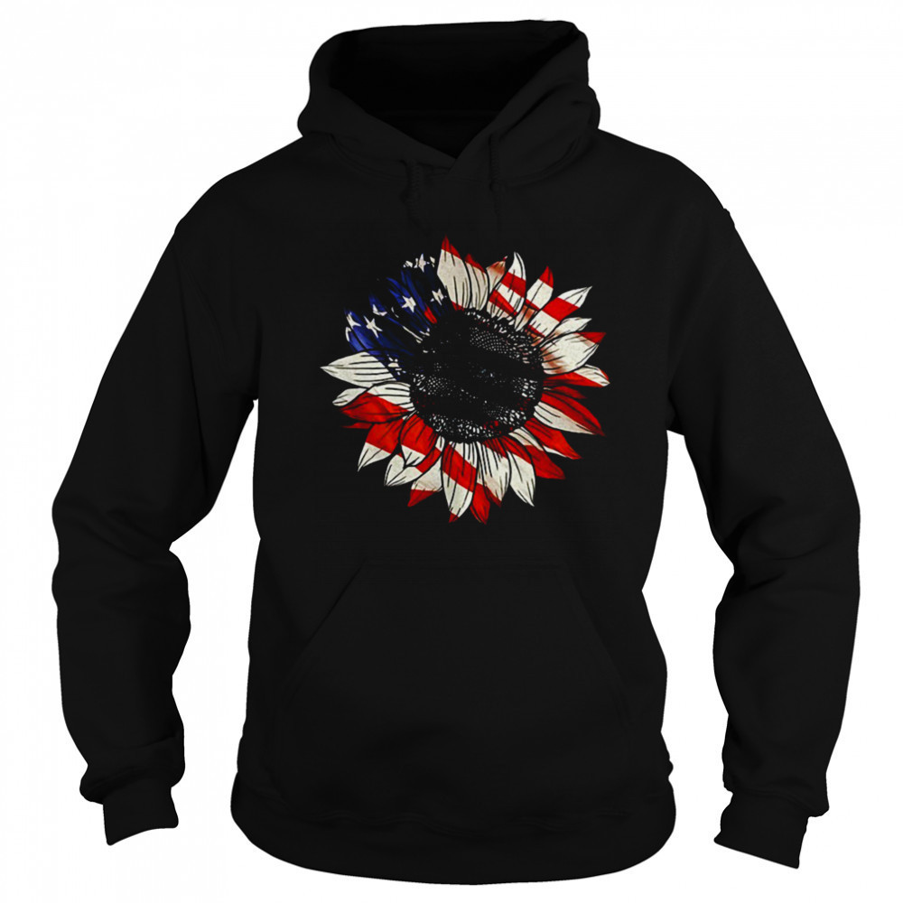 Sunflower American flag 4th of july Merica USA shirt Sweatshirt