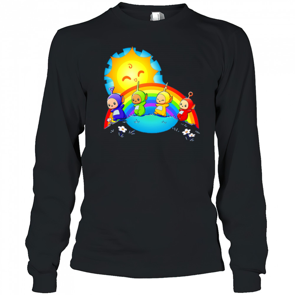 Teletubbies funny rainbow sun shirt Long Sleeved