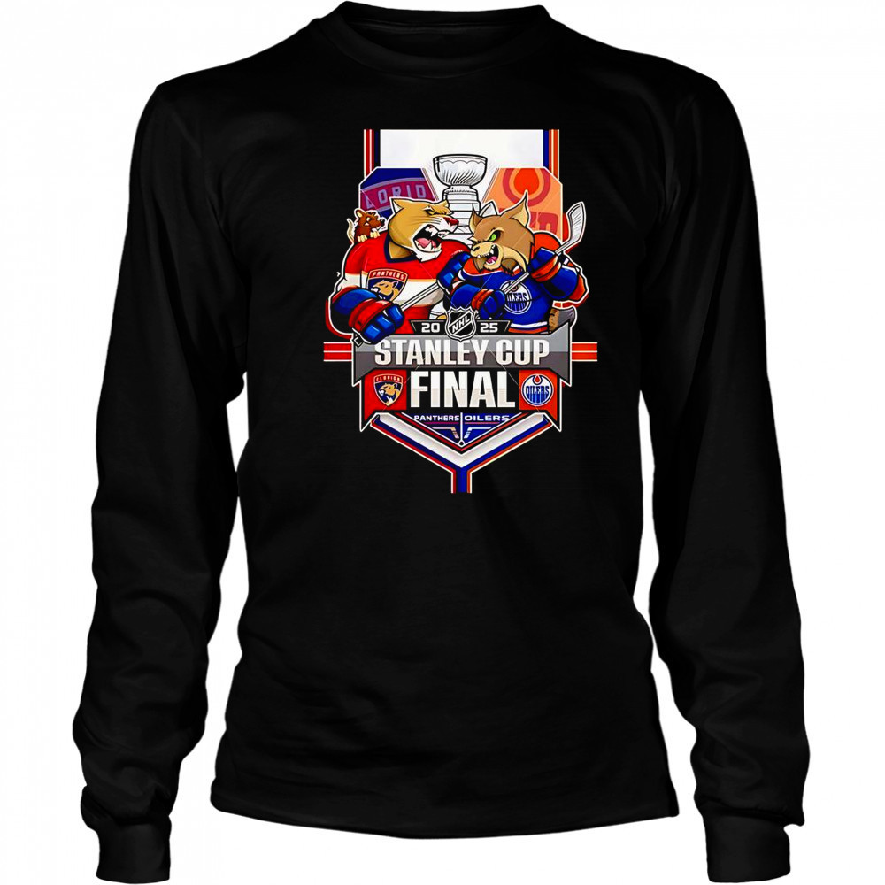 The 2025 Stanley Cup Final Florida Panthers Vs Edmonton Oilers Matchup Mascot T-Shirt Long Sleeved
