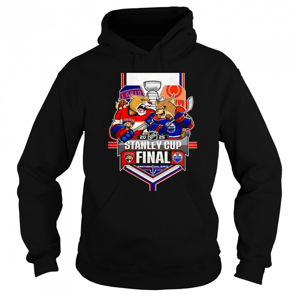 The 2025 Stanley Cup Final Florida Panthers Vs Edmonton Oilers Matchup Mascot T-Shirt Sweatshirt