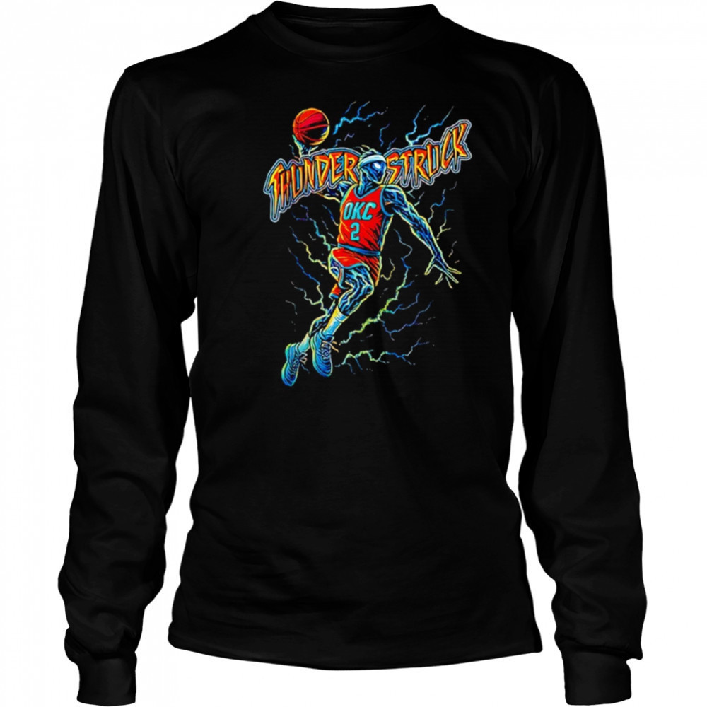 Thunderstruck OKC Basketball SGA skeleton lightning shirt Long Sleeved