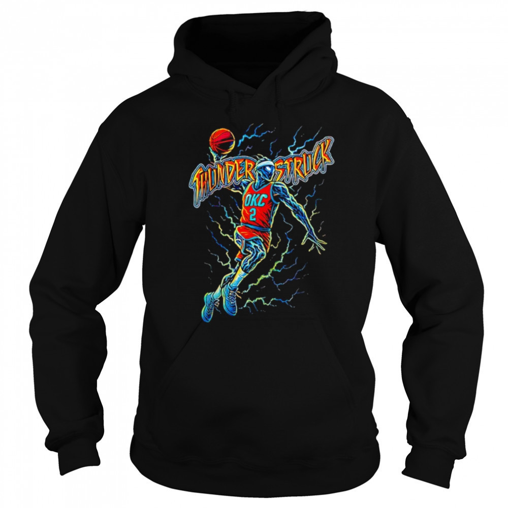 Thunderstruck OKC Basketball SGA skeleton lightning shirt Sweatshirt