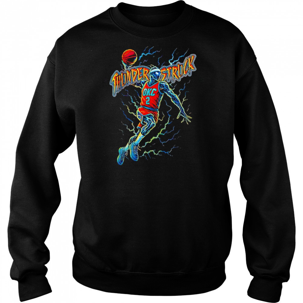 Thunderstruck OKC Basketball SGA skeleton lightning shirt Hoodie