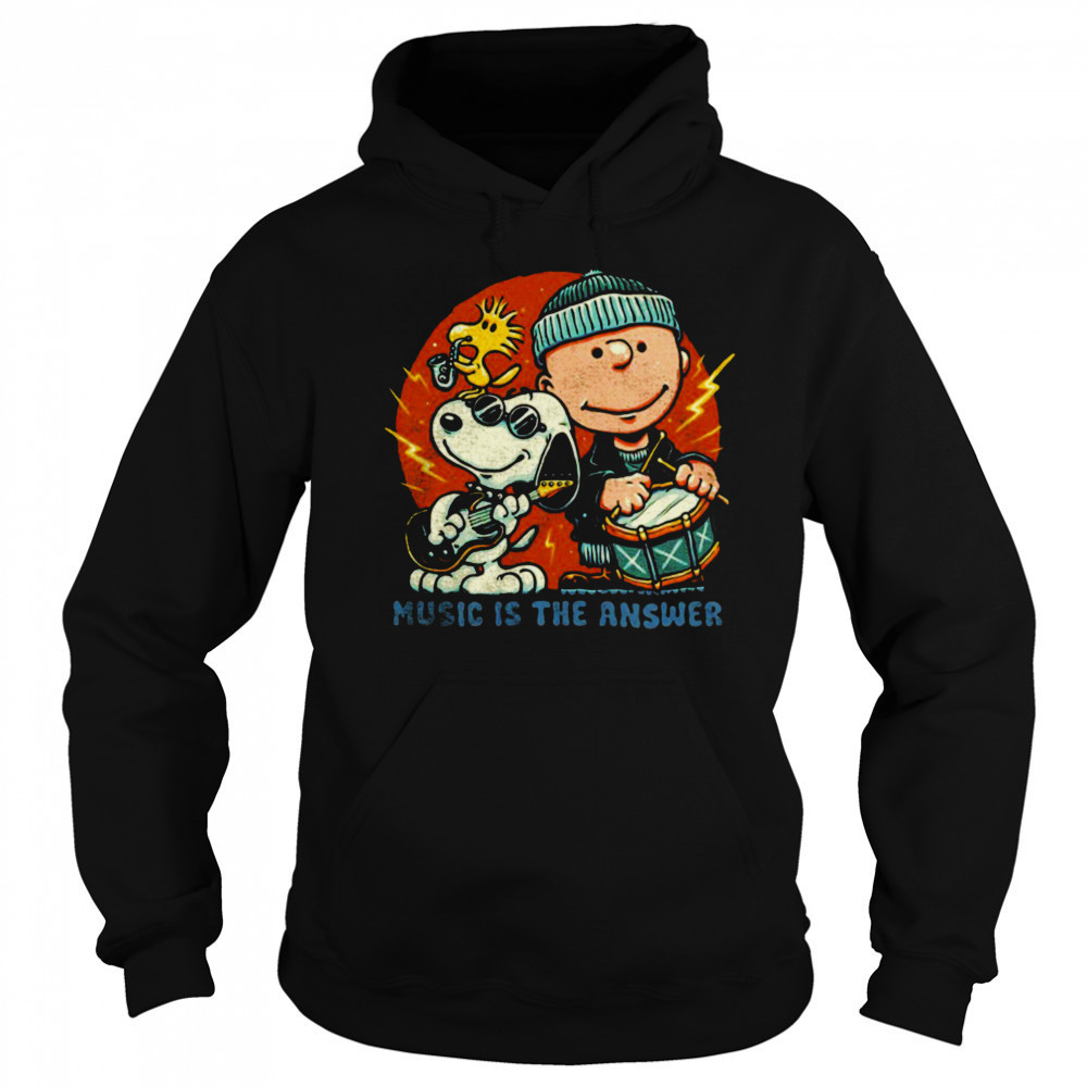 Woodstock Snoopy and Charlie Brown music is the answer shirt Sweatshirt
