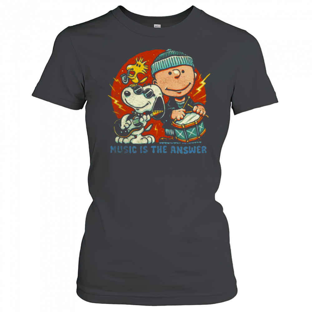 Woodstock Snoopy and Charlie Brown music is the answer shirt Women's T-shirt