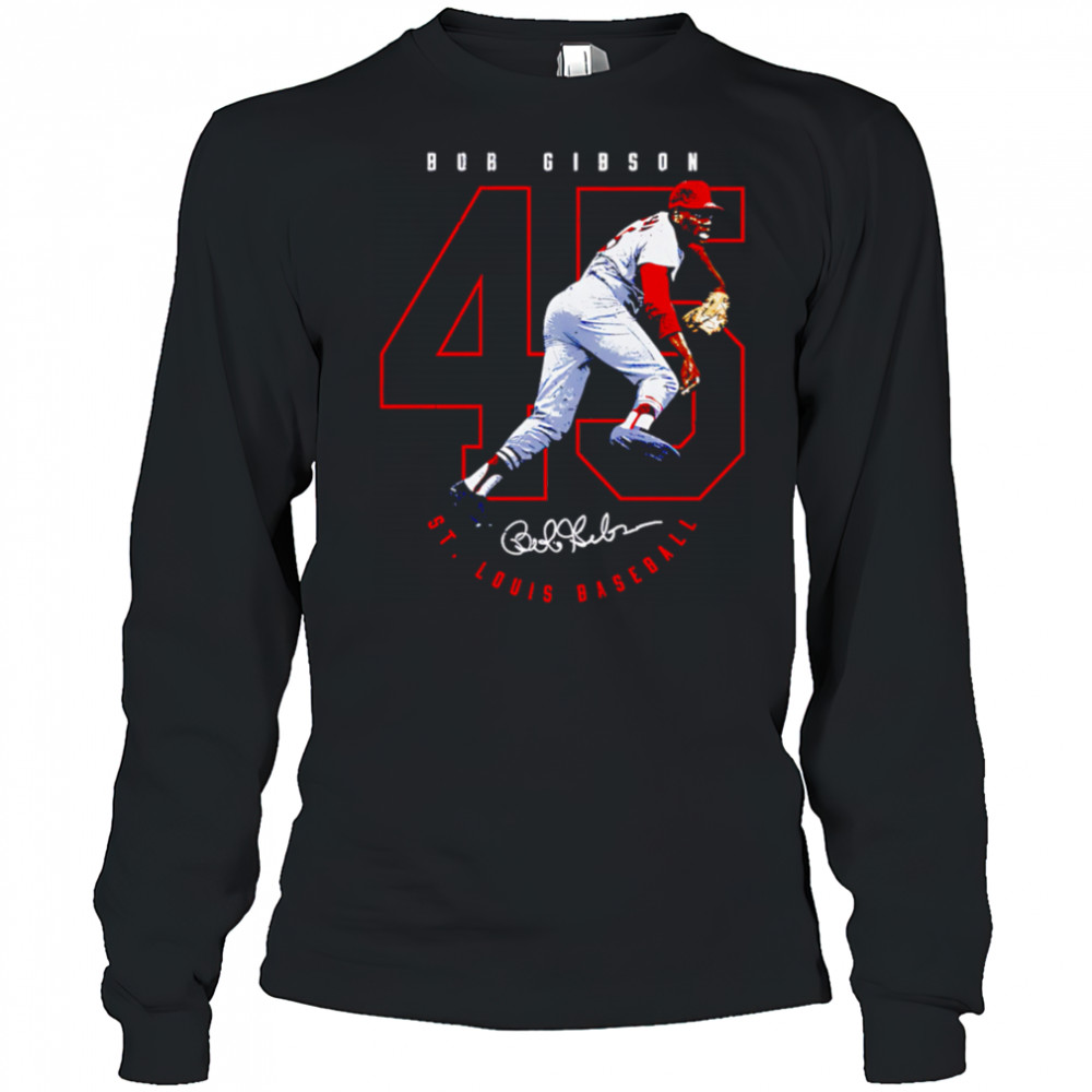 Bob Gibson St. Louis Number Outline shirt Long Sleeved