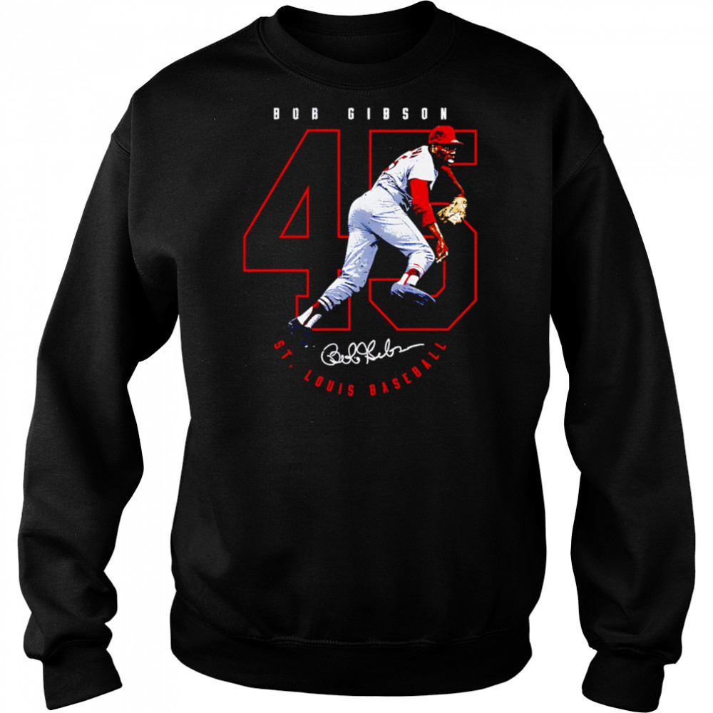 Bob Gibson St. Louis Number Outline shirt Hoodie
