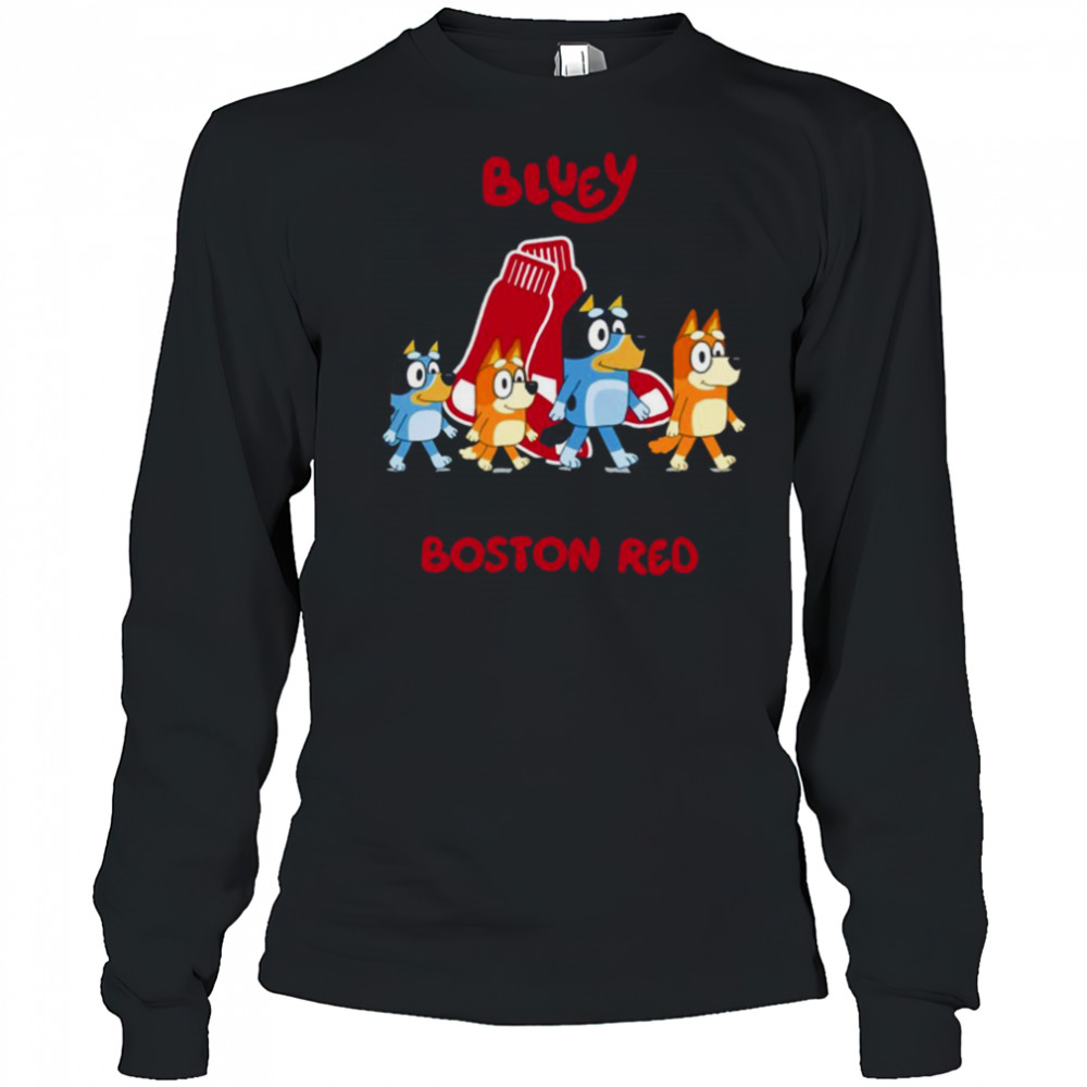 Boston Red Sox Bluey Family abbey road shirt Long Sleeved