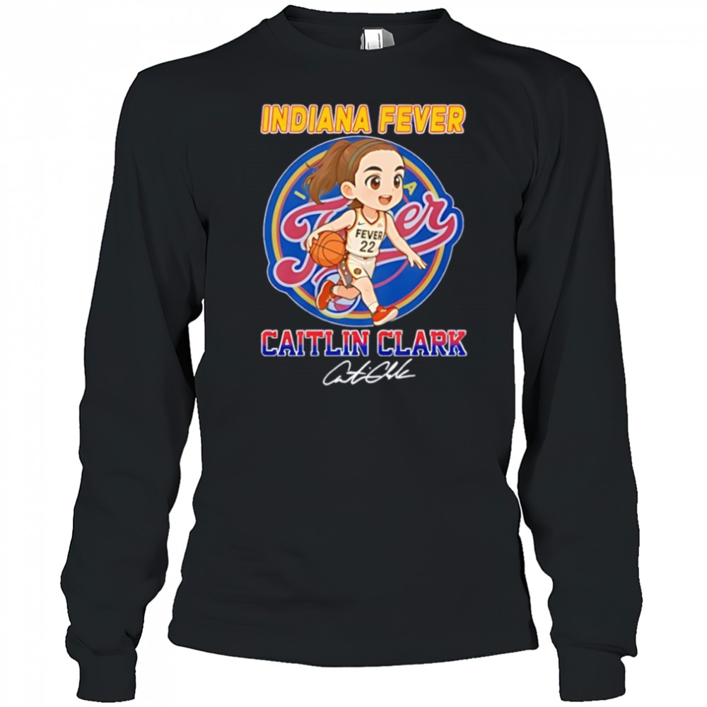 Caitlin Clark Indiana Fever NBA Basketball cartoon signature shirt Long Sleeved