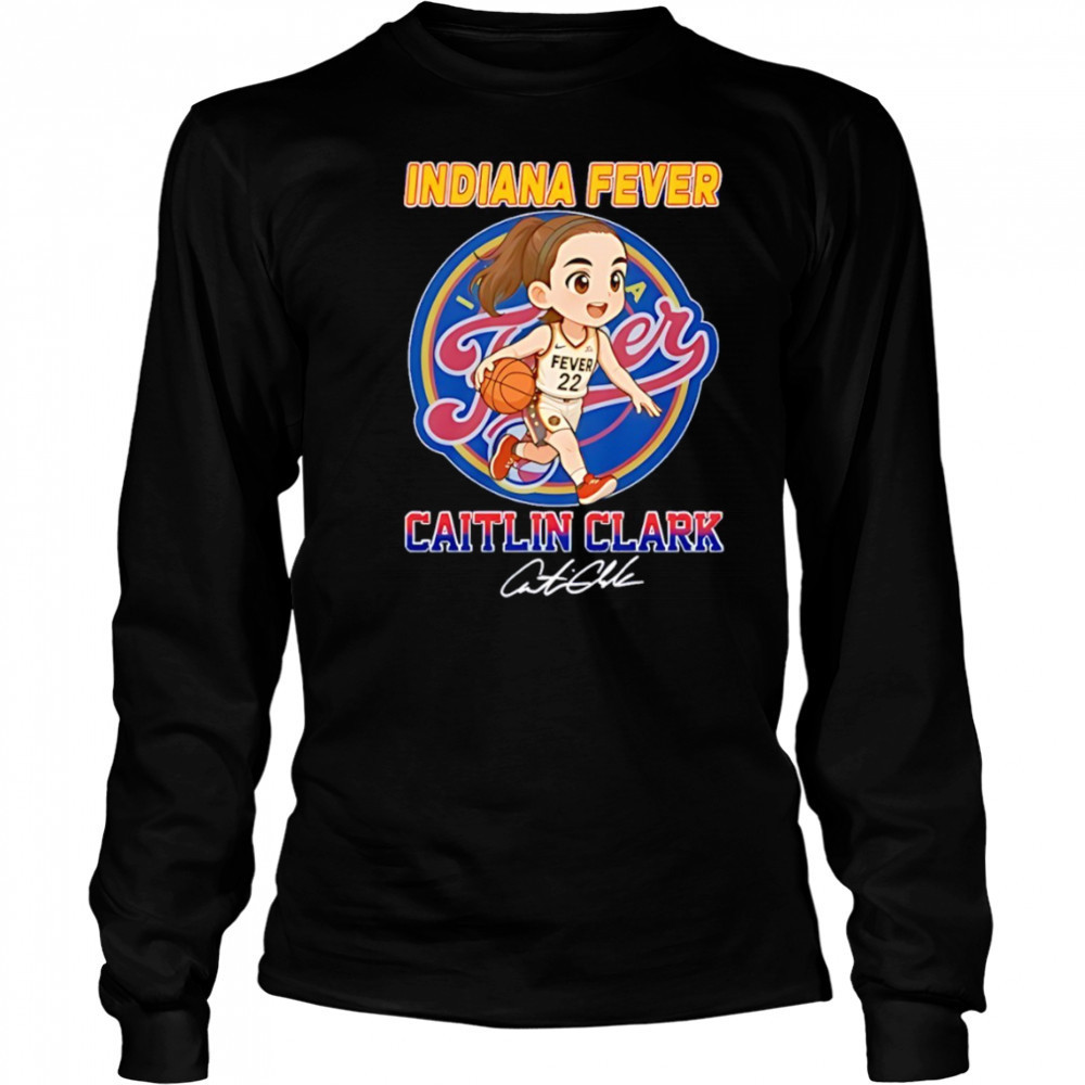 Caitlin Clark Indiana Fever NBA Basketball cartoon signature shirt Long Sleeved