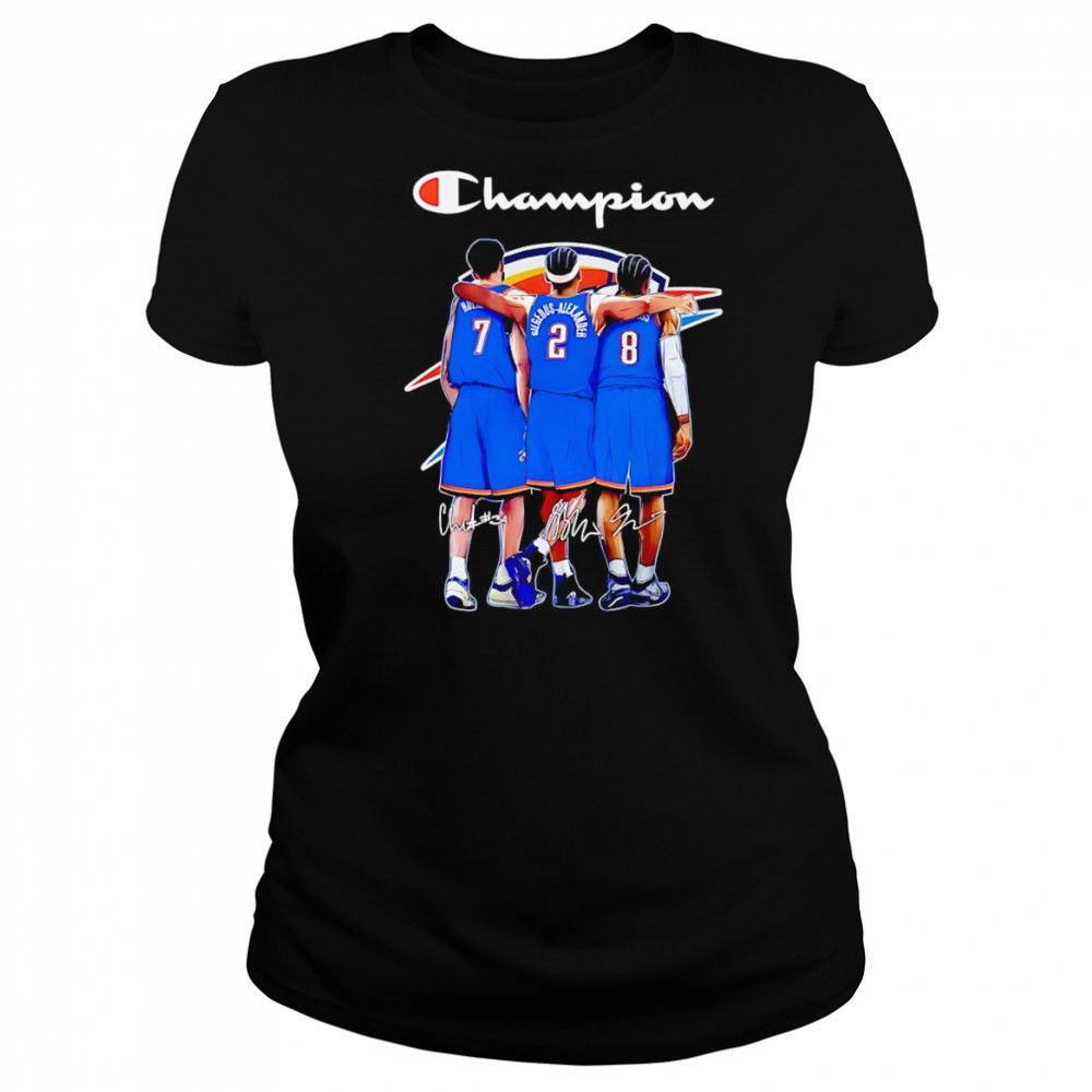 Champion OKC Thunder Chet Holmgren Shai Gilgeous-Alexander and Jalen Williams shirt Women's T-shirt