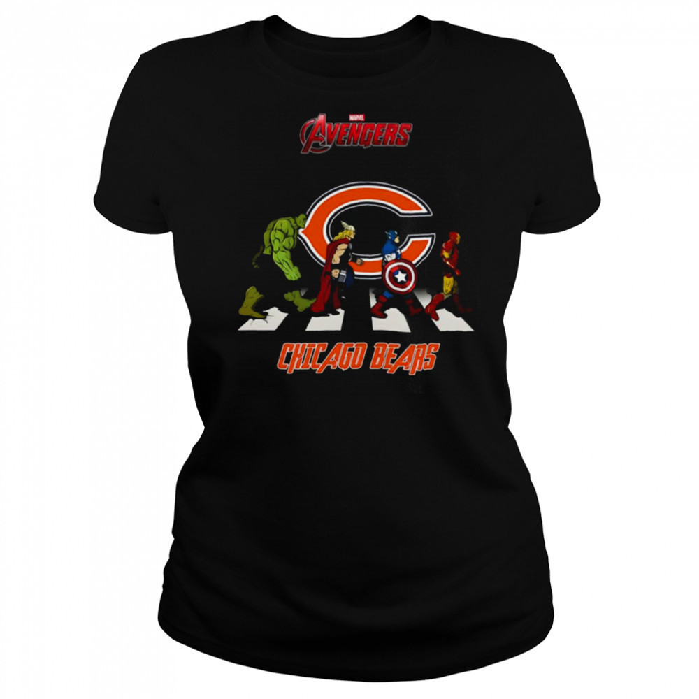 Chicago Bears Marvel Avengers abbey road shirt Women's T-shirt