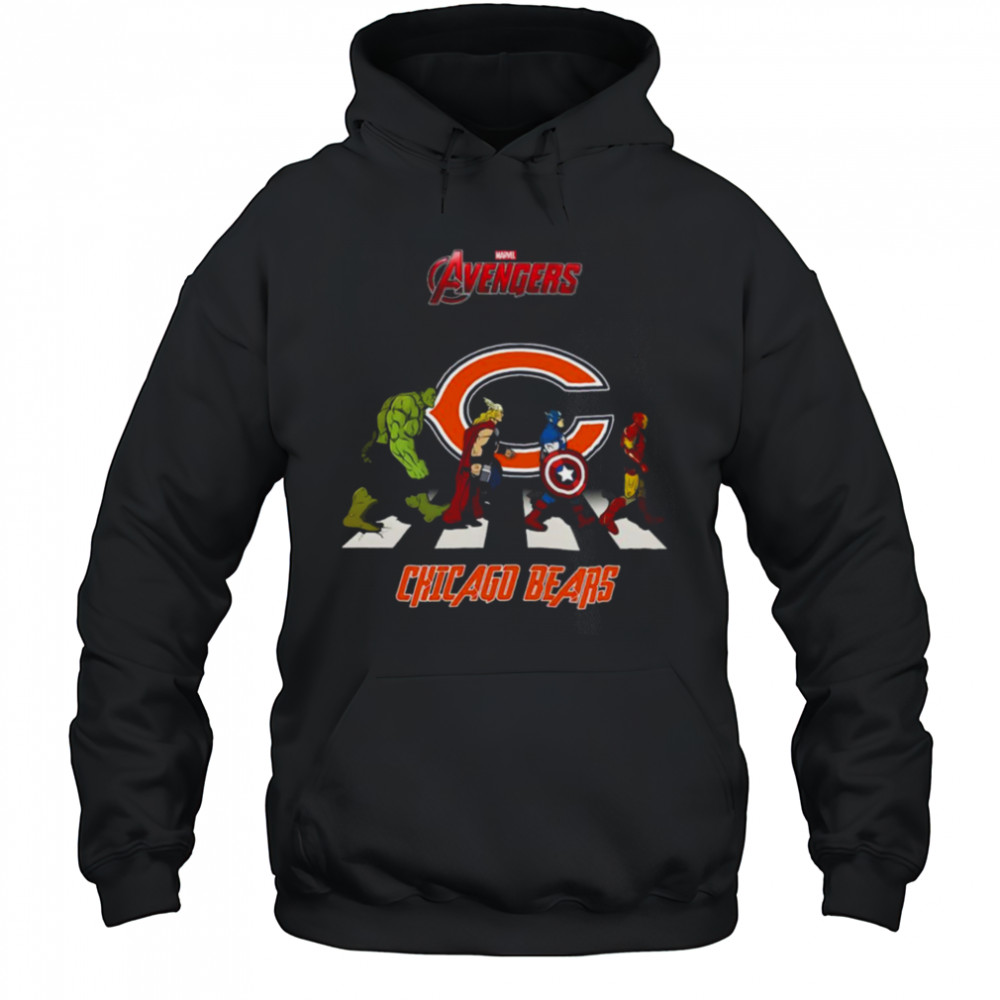 Chicago Bears Marvel Avengers abbey road shirt Hoodie