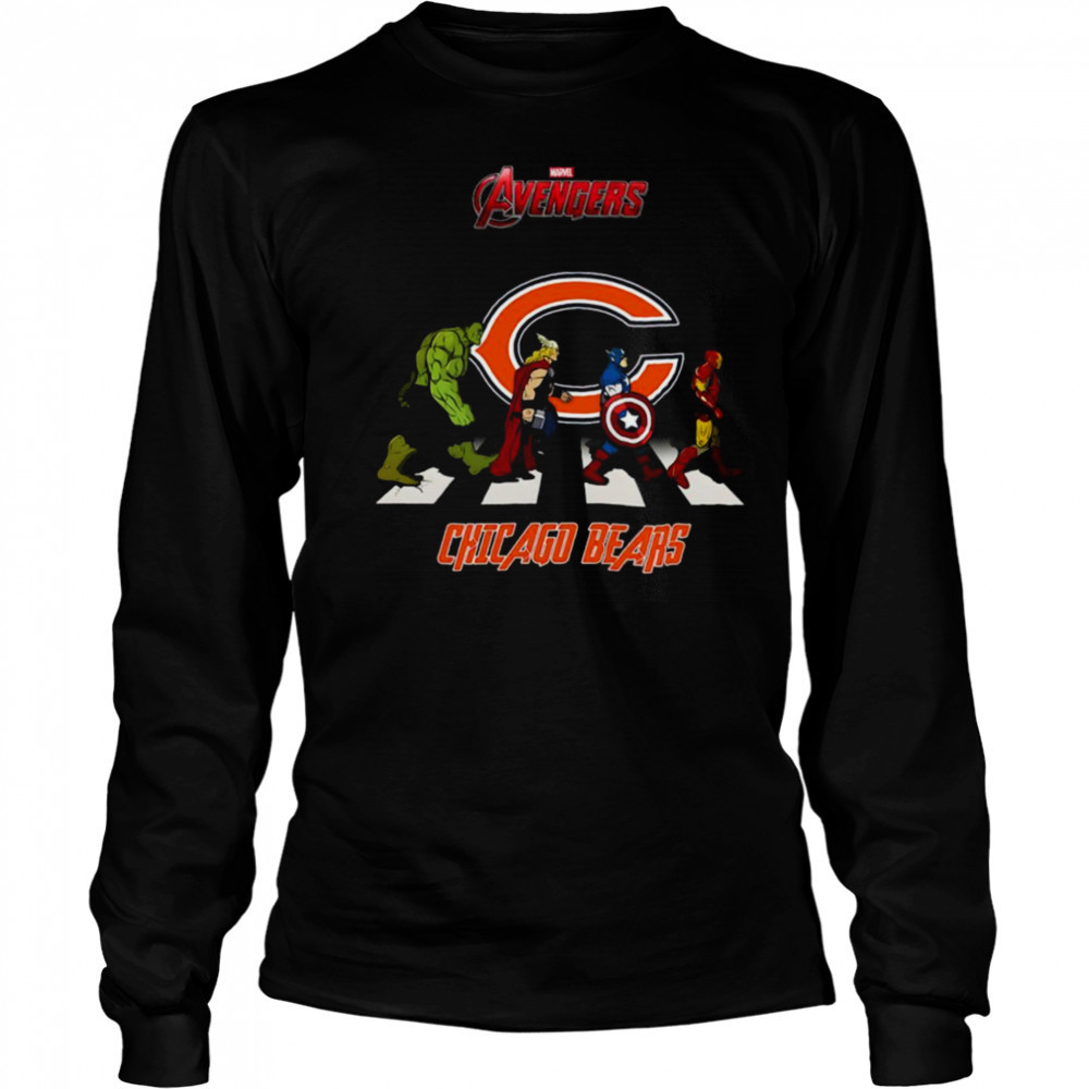 Chicago Bears Marvel Avengers abbey road shirt Long Sleeved