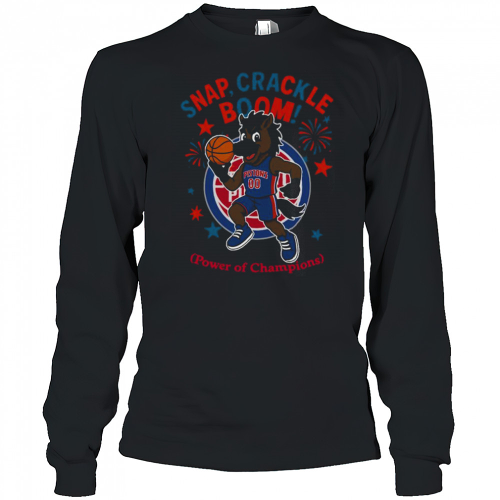Detroit Pistons snap crackle boom power of champions Indepencence day shirt Long Sleeved