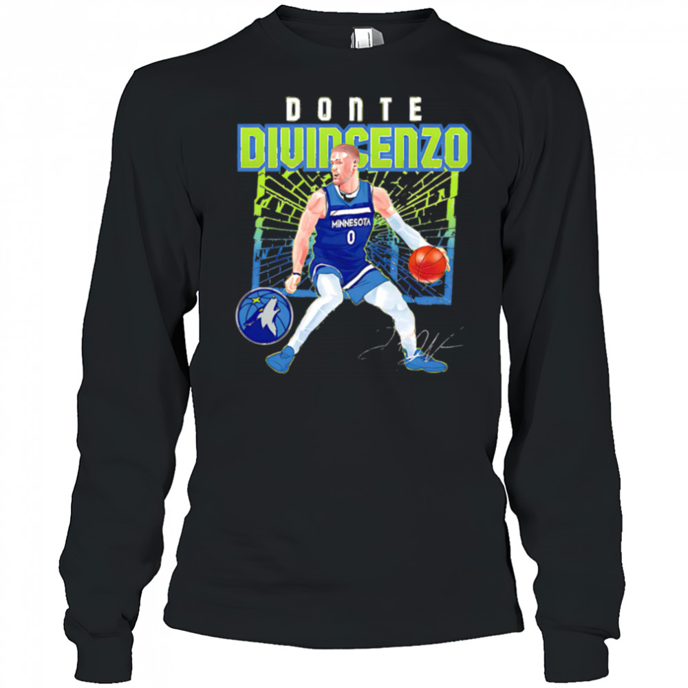 Donte Divincenzo Minnesota Timberwolves Shattered shirt Long Sleeved